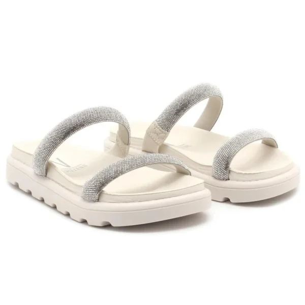 Tamanco Vizzano Flatform Tiras Brilho Feminino - Branco - Imagem 2