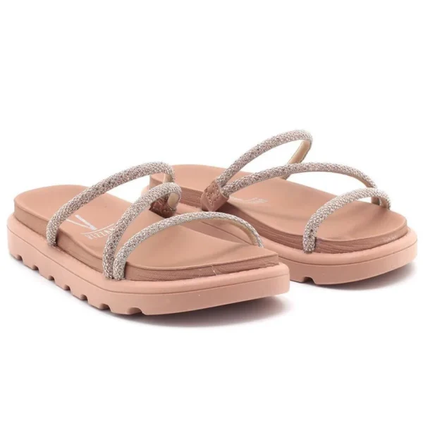 Tamanco Vizzano Flatform Tiras Brilho Feminino - Nude - Imagem 2