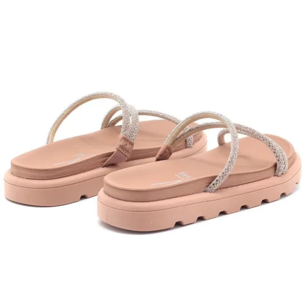 Tamanco Vizzano Flatform Tiras Brilho Feminino - Nude - Imagem 4