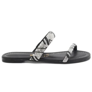 Tamanco Vizzano Rasteira Slide Brilho Strass Feminino - Preto