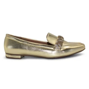 Mocassim Vizzano Metalizado Premium Tira Strass 1351.107 - Dourado