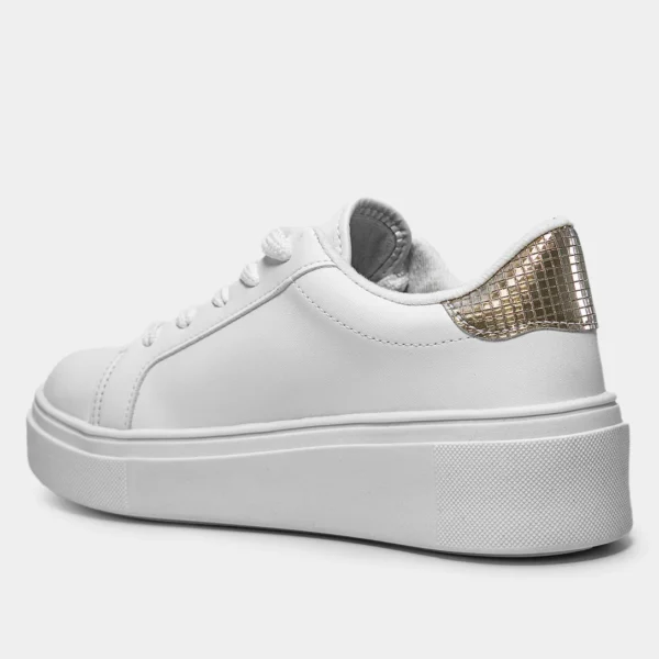 Tênis Vizzano Casual Feminino - Branco+dourado - Imagem 3