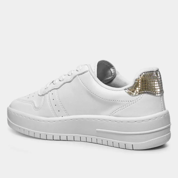 Tênis Vizzano Básico Perfuros Feminino - Branco + prata - Imagem 4