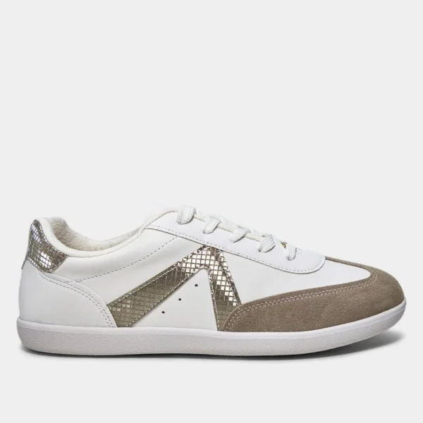 Tênis Vizzano Casual Feminino - Branco+Champagne