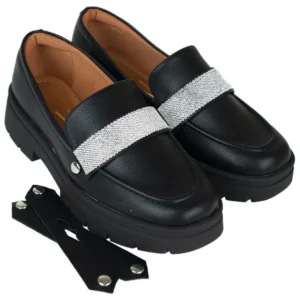Mocassim Vizzano Double Glam Feminino - Preto