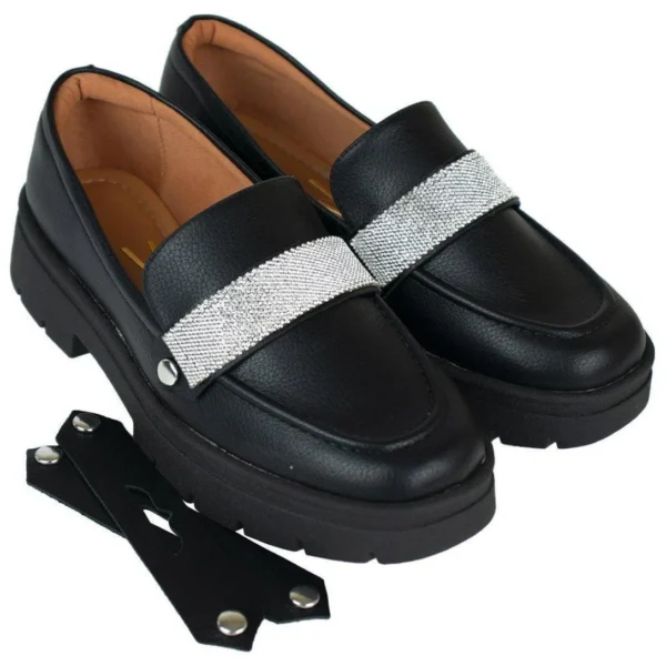 Mocassim Vizzano Double Glam Feminino - Preto