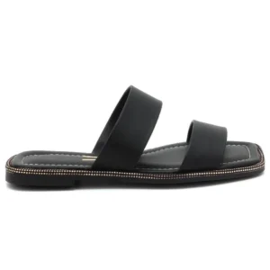 Rasteira Vizzano Pelica Brilho Strass Feminino - Preto
