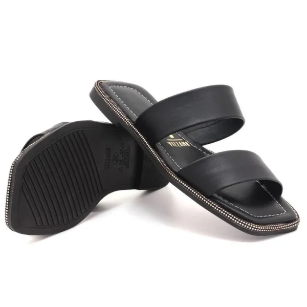 Rasteira Vizzano Pelica Brilho Strass Feminino - Preto - Imagem 3