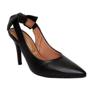 Sapato Scarpin Feminino Vizzano Salto Alto Fino Festa Aberto - Preto