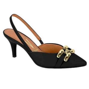 Mule Com Fivela Salto FinoVizzano - Preto