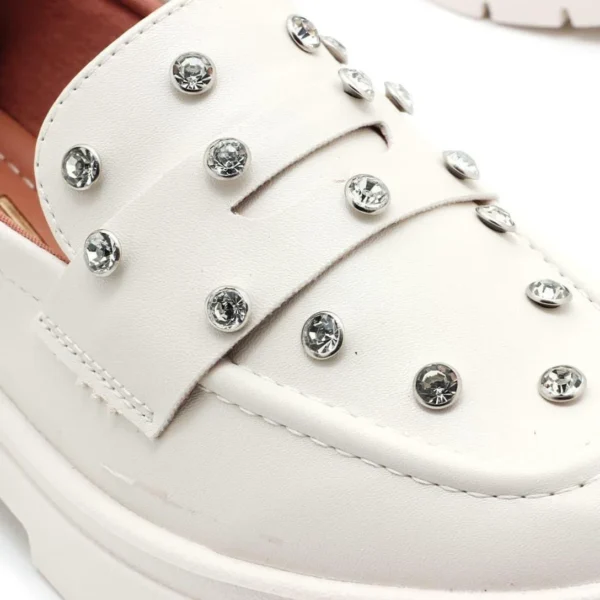 Mocassim Vizzano Pelica Tratorado Brilho Feminina 1422105 - Off White - Imagem 5
