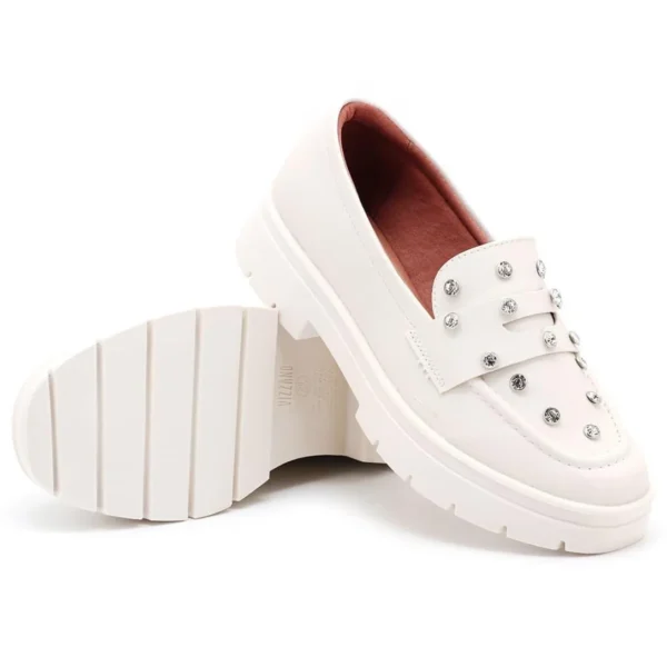 Mocassim Vizzano Pelica Tratorado Brilho Feminina 1422105 - Off White - Imagem 4