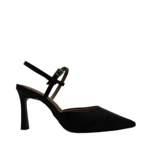 Sapato Vizzano Slingback Salto Alto Crocco - Preto