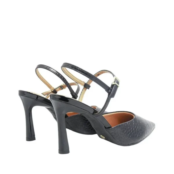 Sapato Vizzano Slingback Salto Alto Crocco - Preto - Imagem 3