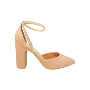Scarpin feminino vizzano pelica tira brilhante - Nude