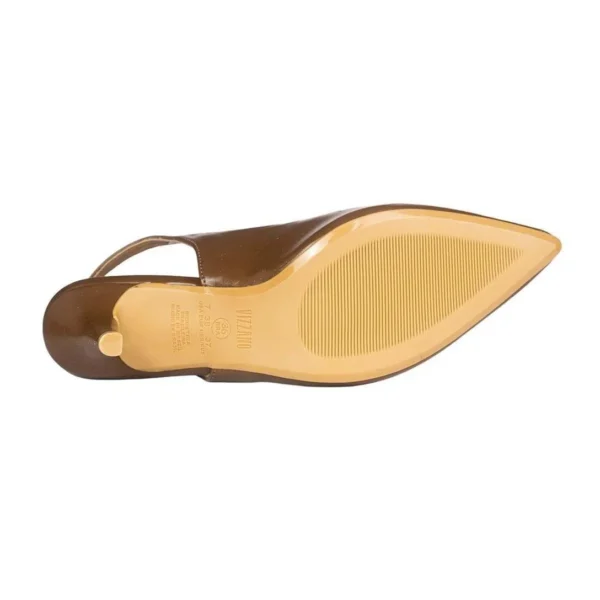 Sapato Scarpin Vizzano Slingback Salto Médio - Marrom - Imagem 6