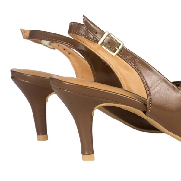 Sapato Scarpin Vizzano Slingback Salto Médio - Marrom - Imagem 4