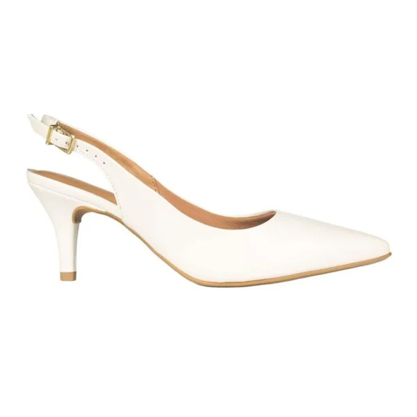 Sapato Scarpin Vizzano Slingback Salto Médio - Off White