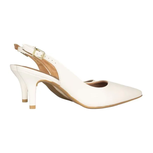 Sapato Scarpin Vizzano Slingback Salto Médio - Off White - Imagem 3