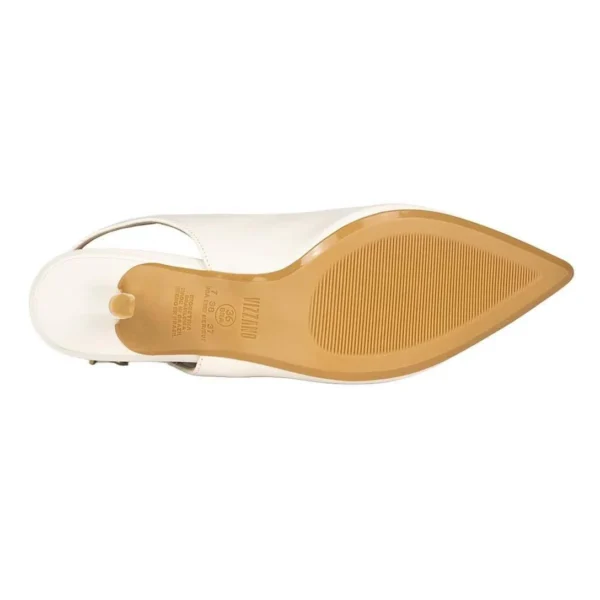 Sapato Scarpin Vizzano Slingback Salto Médio - Off White - Imagem 6