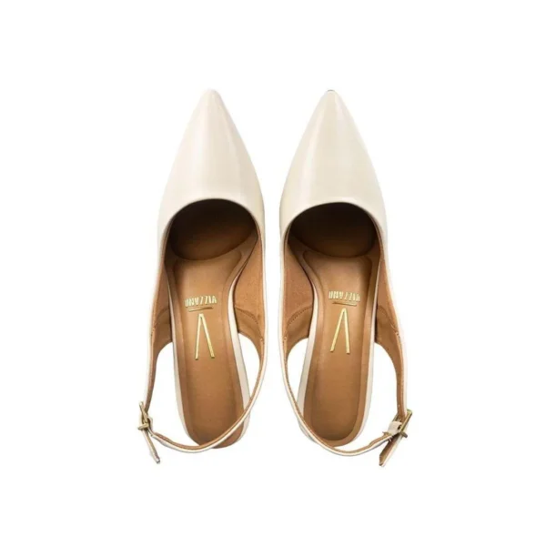 Sapato Scarpin Vizzano Slingback Salto Médio - Off White - Imagem 4