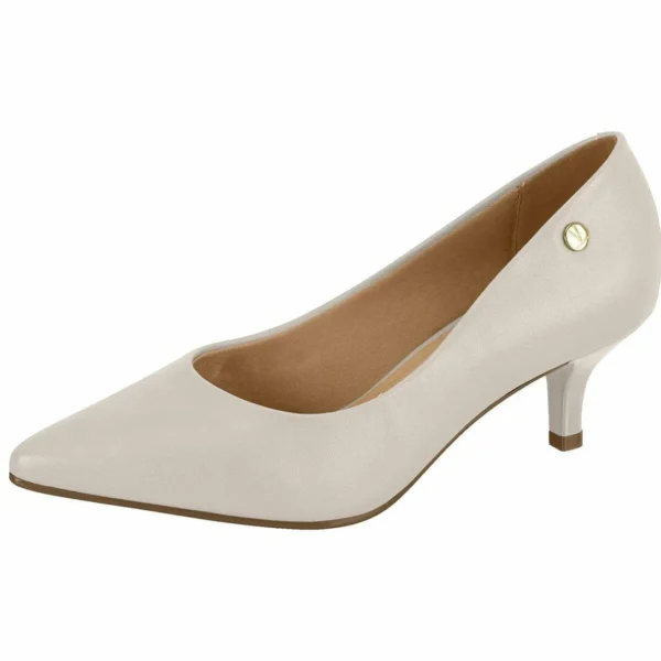 Scarpin Feminino Vizzano Salto Baixo Bico Fino Cinza 34 - Imagem 2