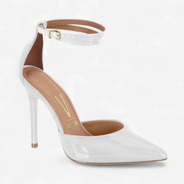 Sapato Scarpin Vizzano Salto Alto Verniz Branco - Branco