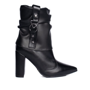 Bota Feminina Vizzano Cano Médio Franzido Preto
