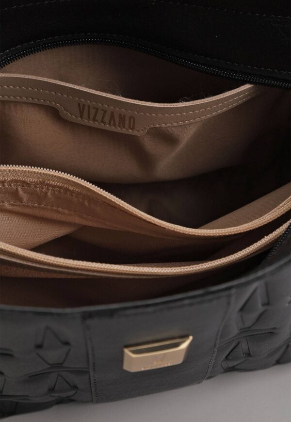 Bolsa Tiracolo Vizzano Alça Dupla Preta - Imagem 6