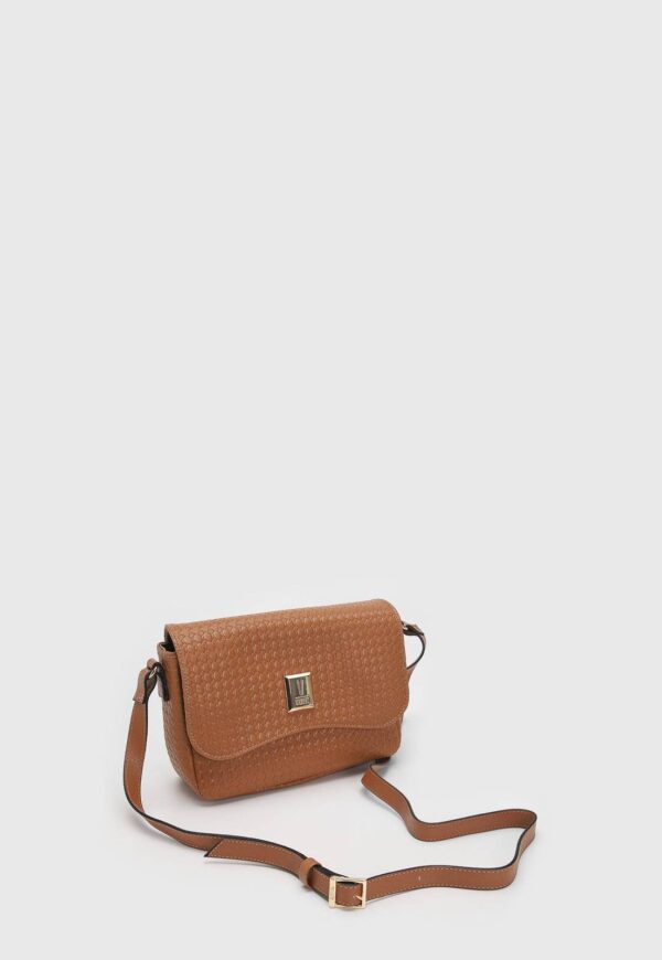 Bolsa Transversal Vizzano Alça Ajustável Preto | Caramelo | Off White - Imagem 5