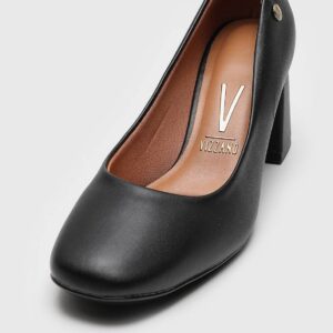 Scarpin Vizzano Liso Preto | Bege