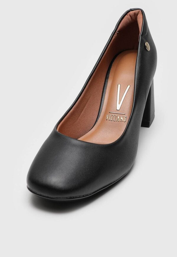 Scarpin Vizzano Liso Preto | Bege