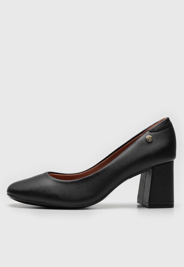 Scarpin Vizzano Liso Preto | Bege - Imagem 3