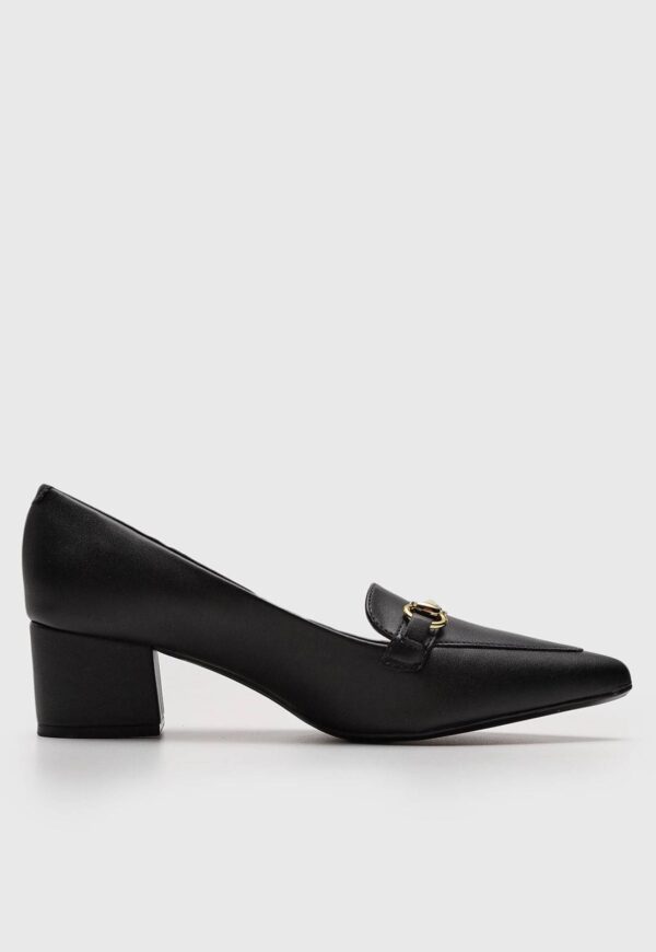 Scarpin Vizzano Salto Grosso Preto - Imagem 3