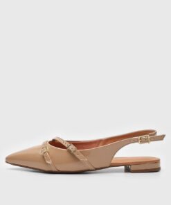 Sapatilha Slingback Vizzano Verniz Bege