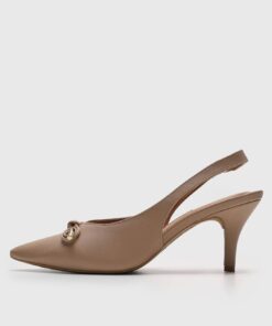 Scarpin Slingback Vizzano Laço Bege
